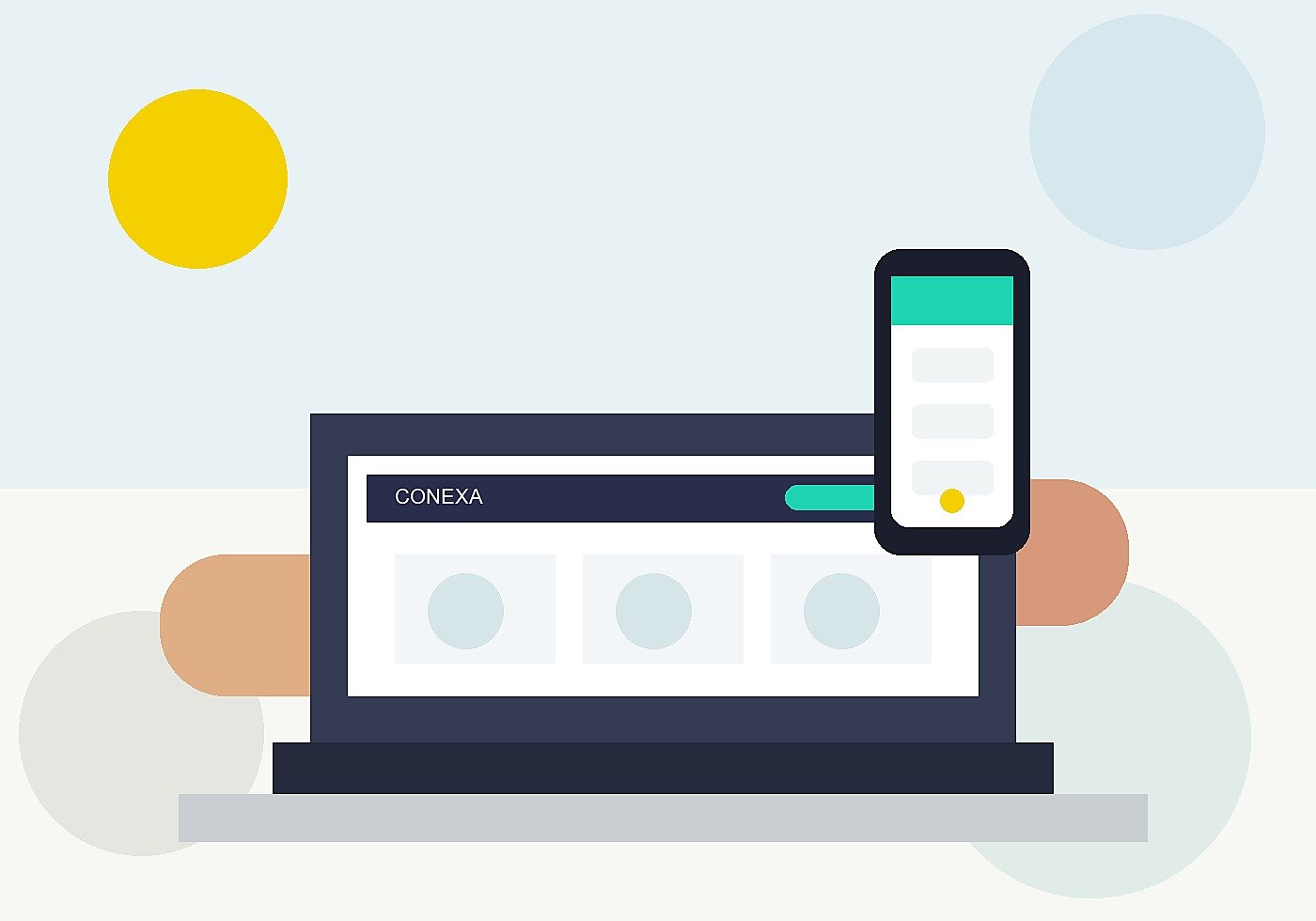 Compra online desde computadora y telefono en Conexa